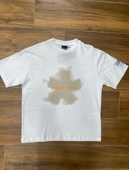 T-shirt bianca/arancio CDF