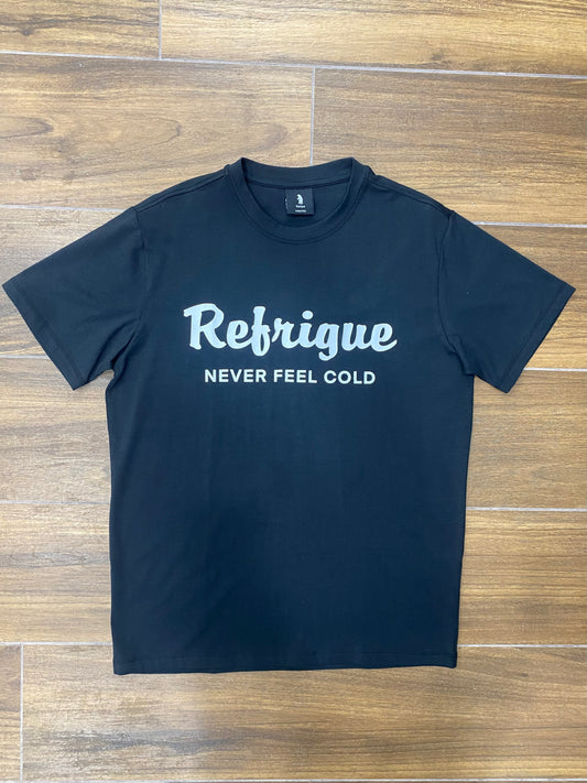 T-shirt nera stampa Refrigue